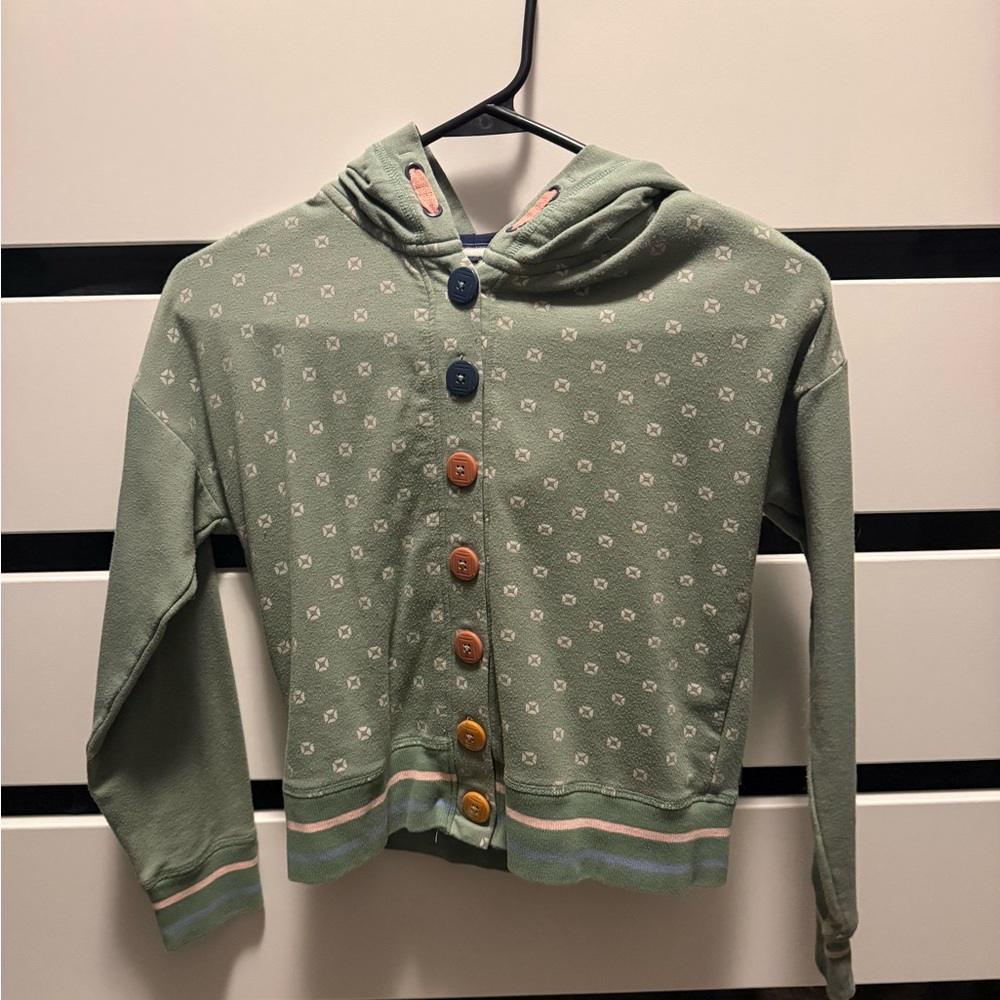 Matilda Jane Green Kids Jacket with Multicolor Buttons